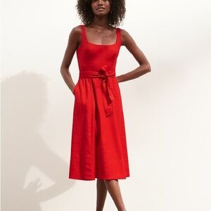 Banana Republic Vibrant Red Midi Dress